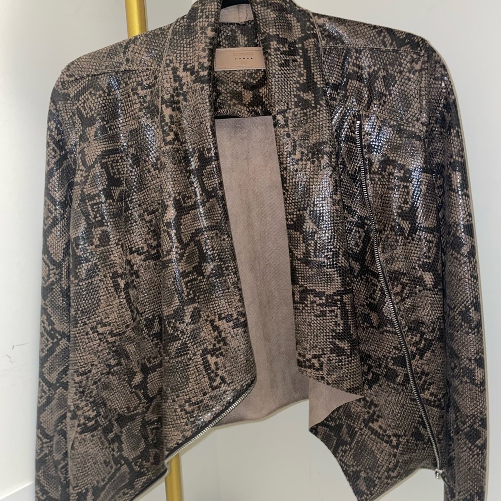 Blank NYC faux leather snake printed jacket